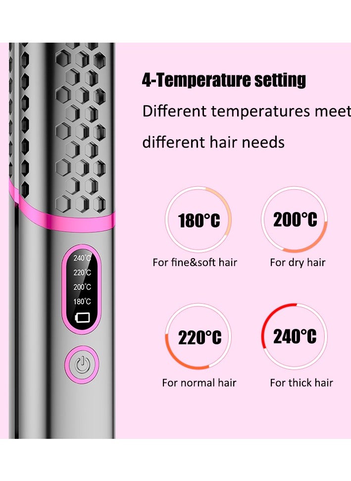 Joshberg 2 in 1 Hair Straightener and Curler,Wireless Ceramic Flat Iron with 4 Heat Settings Up to 240°C Temperature with Fast Heat-Up Time 30,Grey  - Image 3