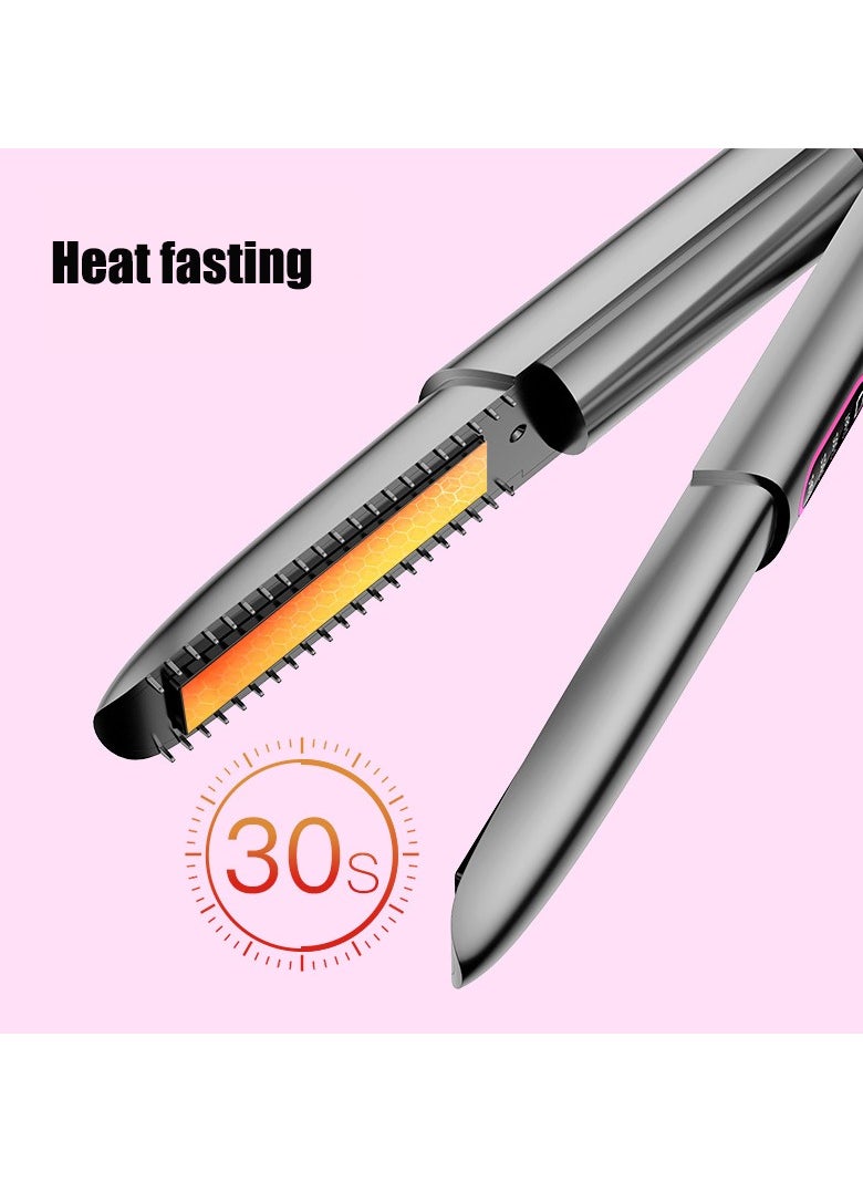 Joshberg 2 in 1 Hair Straightener and Curler,Wireless Ceramic Flat Iron with 4 Heat Settings Up to 240°C Temperature with Fast Heat-Up Time 30,Grey  - Image 4