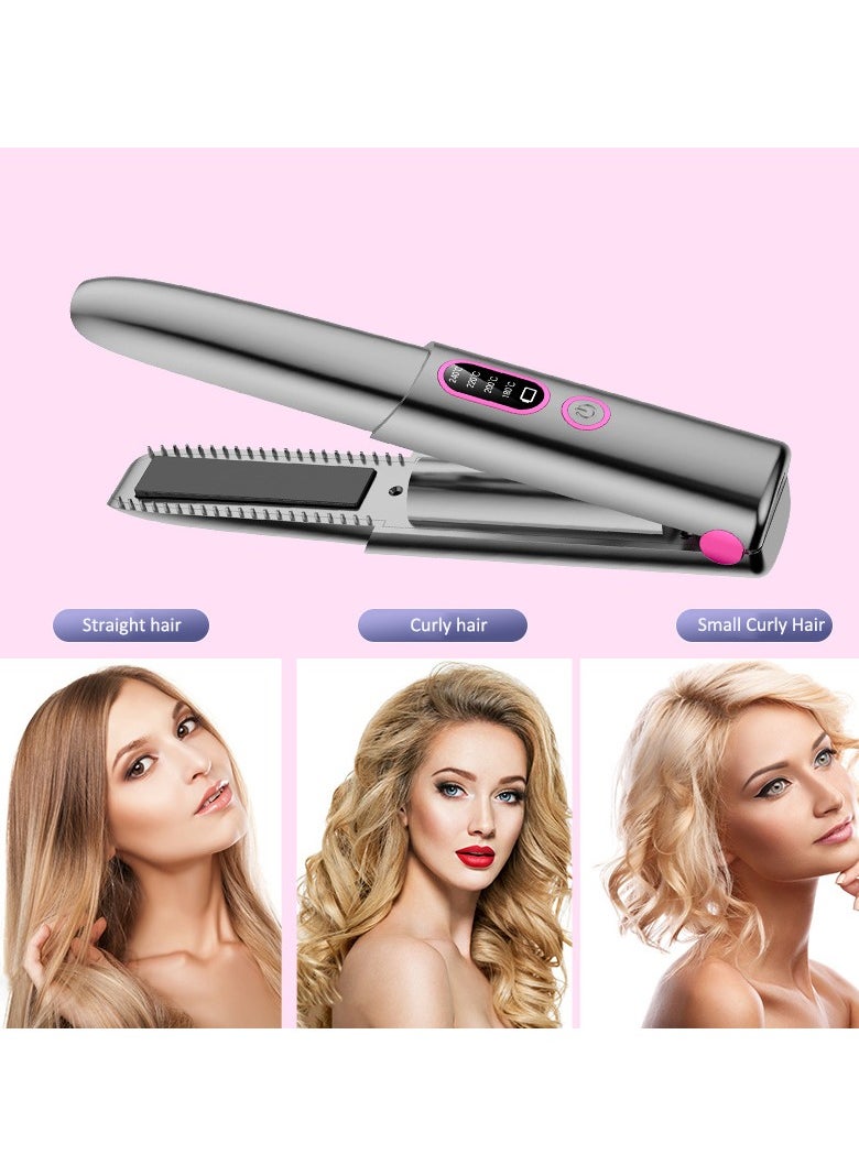 Joshberg 2 in 1 Hair Straightener and Curler,Wireless Ceramic Flat Iron with 4 Heat Settings Up to 240°C Temperature with Fast Heat-Up Time 30,Grey  - Image 5