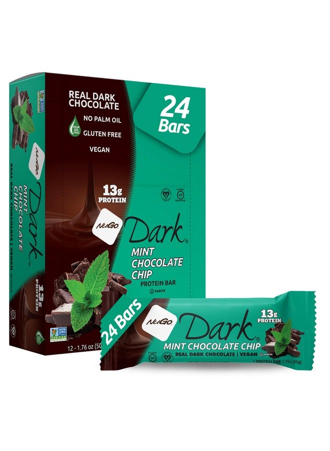 Health & Household Nugo Dark Mint Chocolate Chip, 13G Protein Bar, Vegan, Gluten Free, Non-Gmo, Kosher Pareve, 24 Count  - Image 1