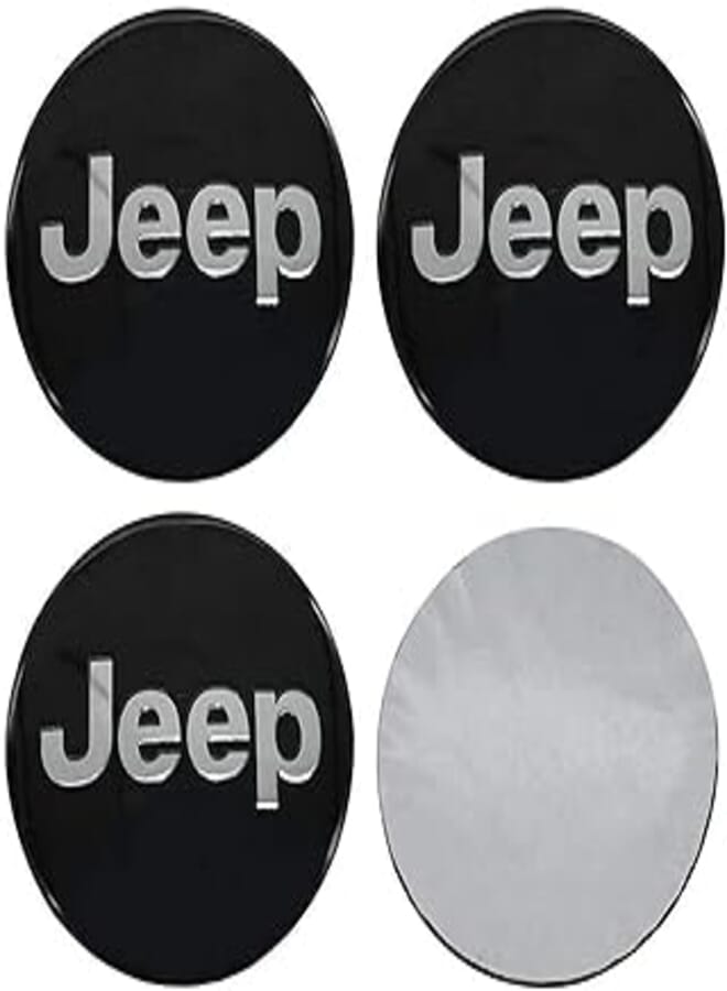 Generic KaberEgypt KaberEgypt 3D Wheel Tire Hub Sticker Decal Jeep Logo 4 Pack 