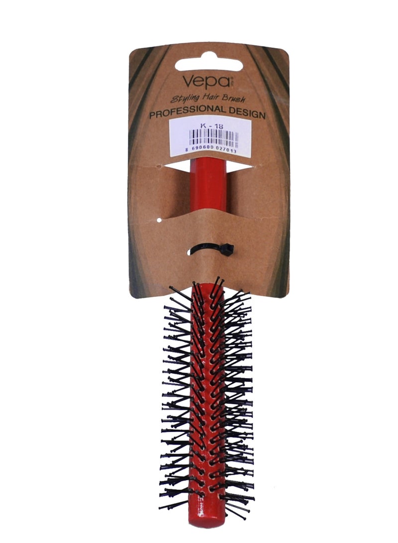 Vepa Hair Brush Professional Design K-18 Red, Gentle Hair Separation, Vibrant Oil Distribution, Frizz Control Brush - Image 1