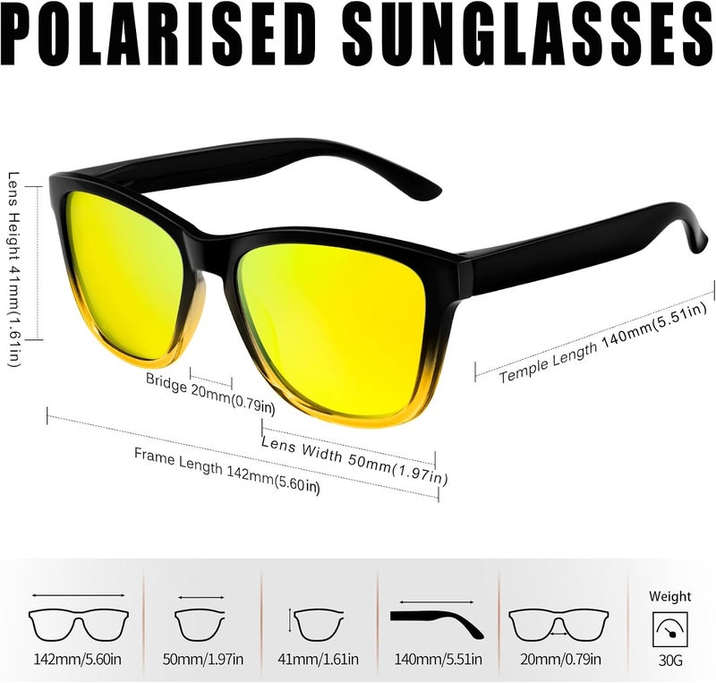 KANASTAL Polarized Sunglasses for Men, Classic Mens Sun Glasses Square, Lightweight Shades for Women 100% UV400 Protection Driving Fishing Outdoor Activities - Image 4