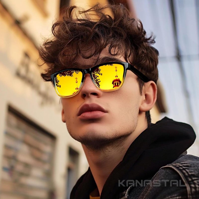 KANASTAL Polarized Sunglasses for Men, Classic Mens Sun Glasses Square, Lightweight Shades for Women 100% UV400 Protection Driving Fishing Outdoor Activities - Image 2