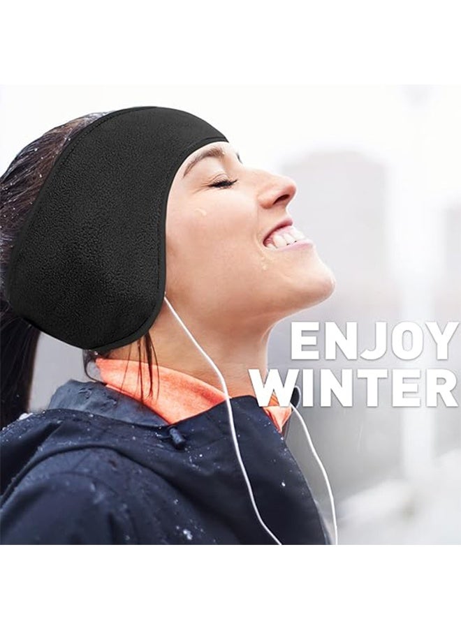 Fleece Ear Warmers for Men Women Kids - Winter Headband Ear Muffs Ear Covers for Cold Weather Running Cycling Ski - Image 2