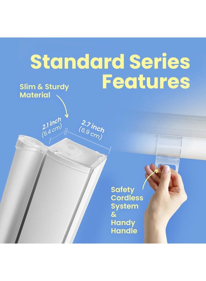 FOIRESOFT Standard Zebra Roller Shades and Blinds [Basic, White, W26 in X H64 in(66W x 163H cm)] Dual Layer Sheer for Day and Night Light Control Privacy, 20 to 105 in Height - Image 4