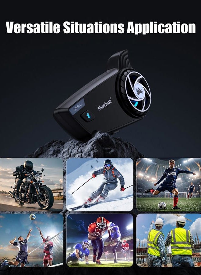 Maxquall S8 Pro Referee Headset Communication System Sets 2~8 Person Talk Same time Football Microphone Wireless Soccer Headsets (3S8 Pro(Model 1 Overhook Earphone)) - Image 5
