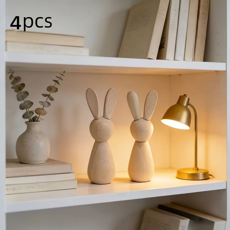 Creative Rabbit Ornaments Set 4pcs for Easter Home Desk Office Decoration - Image 2