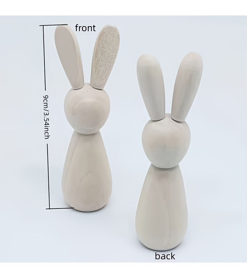 Creative Rabbit Ornaments Set 4pcs for Easter Home Desk Office Decoration - Image 3