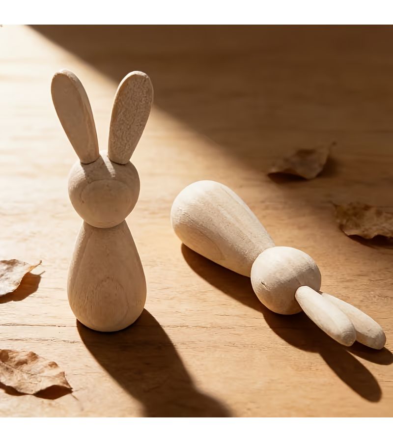 Creative Rabbit Ornaments Set 4pcs for Easter Home Desk Office Decoration - Image 5