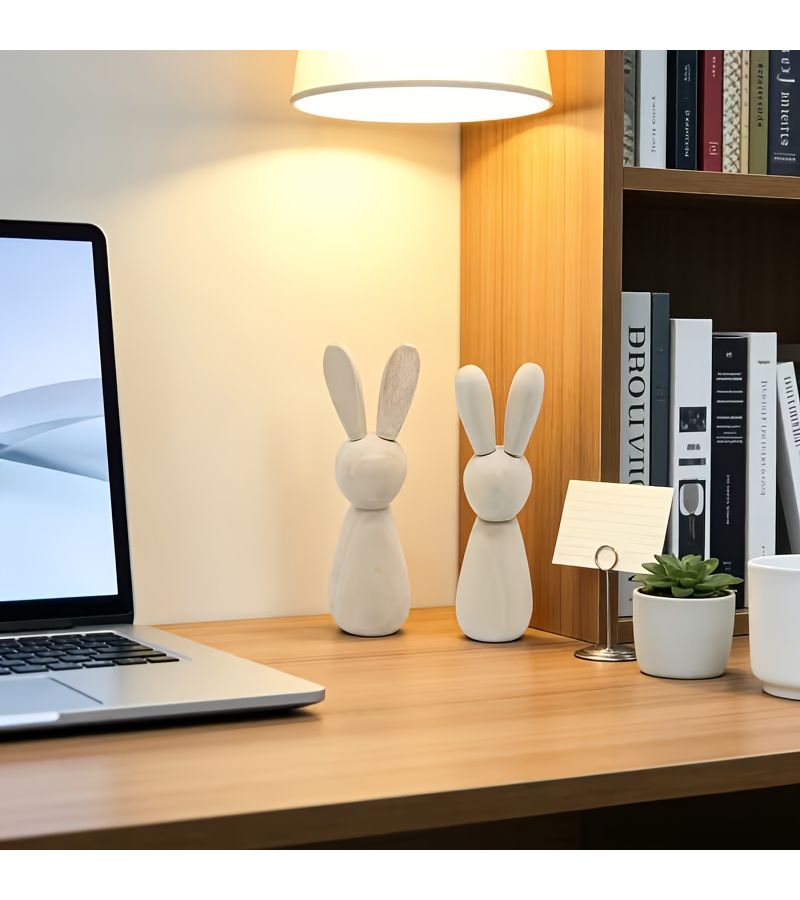 Creative Rabbit Ornaments Set 4pcs for Easter Home Desk Office Decoration - Image 4