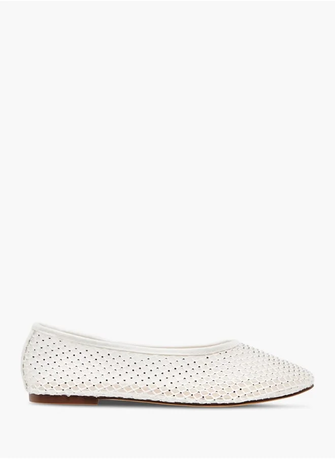 Celeste Womens Textured Slip-On Ballerina Shoes