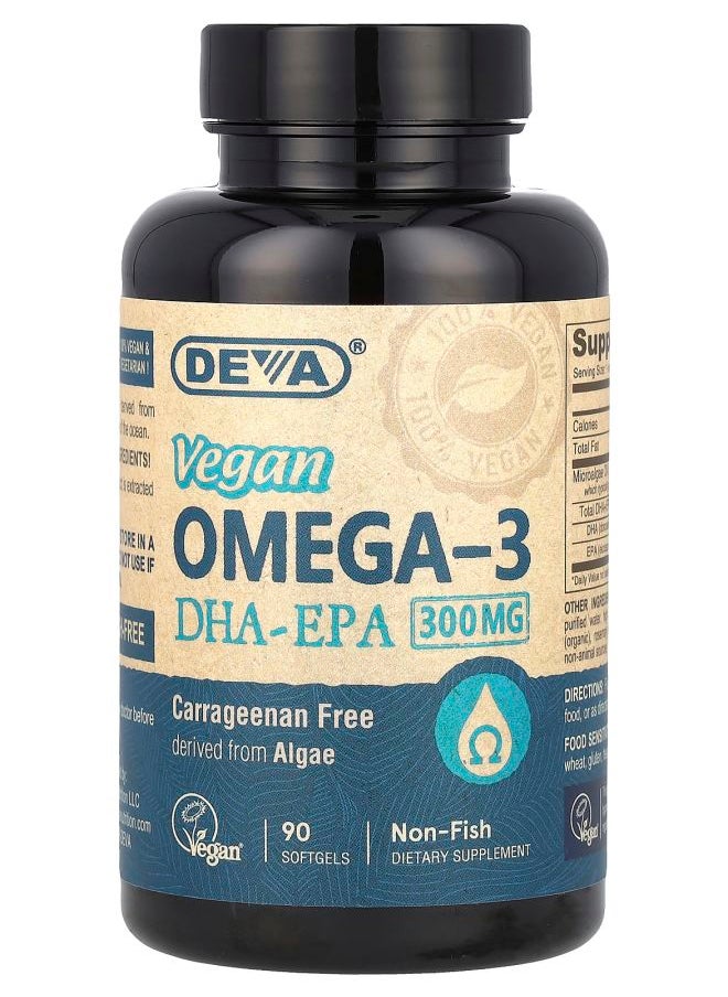 Deva Vegan Omega-3 DHA-EPA 300 mg 90 Softgels 