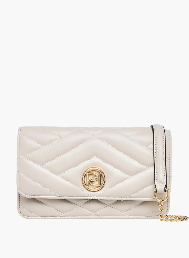 بابريكا Quilted Crossbody Bag with Button Closure