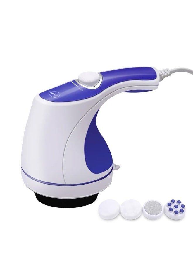 Pigeon Laze Electric Handheld Full Body Massager with 3 Massage Heads, Mesh Cover, Variable Speed Settings| For Pain Relief and Relaxation, Back, Arms, Leg & Foot| Blue & White - Image 1