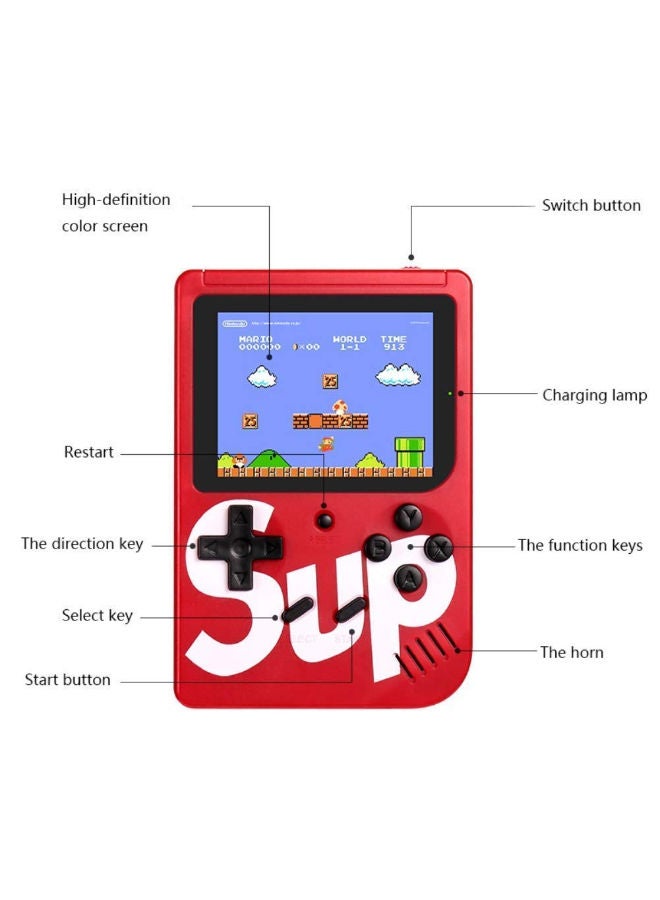 SUP 400 In 1 Game Box Console Classic Games Hand Held Gamepad Color Screen Mario Super Mario DR Mario Contra Games - RED - Image 3