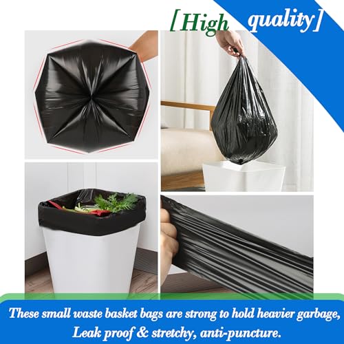 HOMMALY 1 Gallon 140 pcs (0.8-1 Gal)Small Black Trash Bags, Strong 0.8 Gallon 1 Gallon 1.2 Gallon Garbage Bags, Bathroom Trash Can Bin Liners,Mini Bags Waste Basket Liner,Fit 3,4.5 Liter, 0.8-1 Gal(1Black140) - Image 4