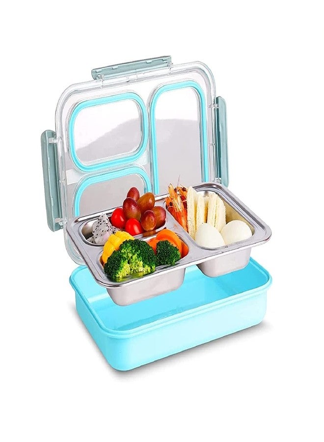 THW 304 Stainless Steel Lunch Boxes for Office Men, Lunch Box Steel, Lunch Boxes, Lunch Box for Office, Tiffin Boxes, Ideal for 12+ Year Teenagers (3 Compartment) ( Color May Very ) - Image 1