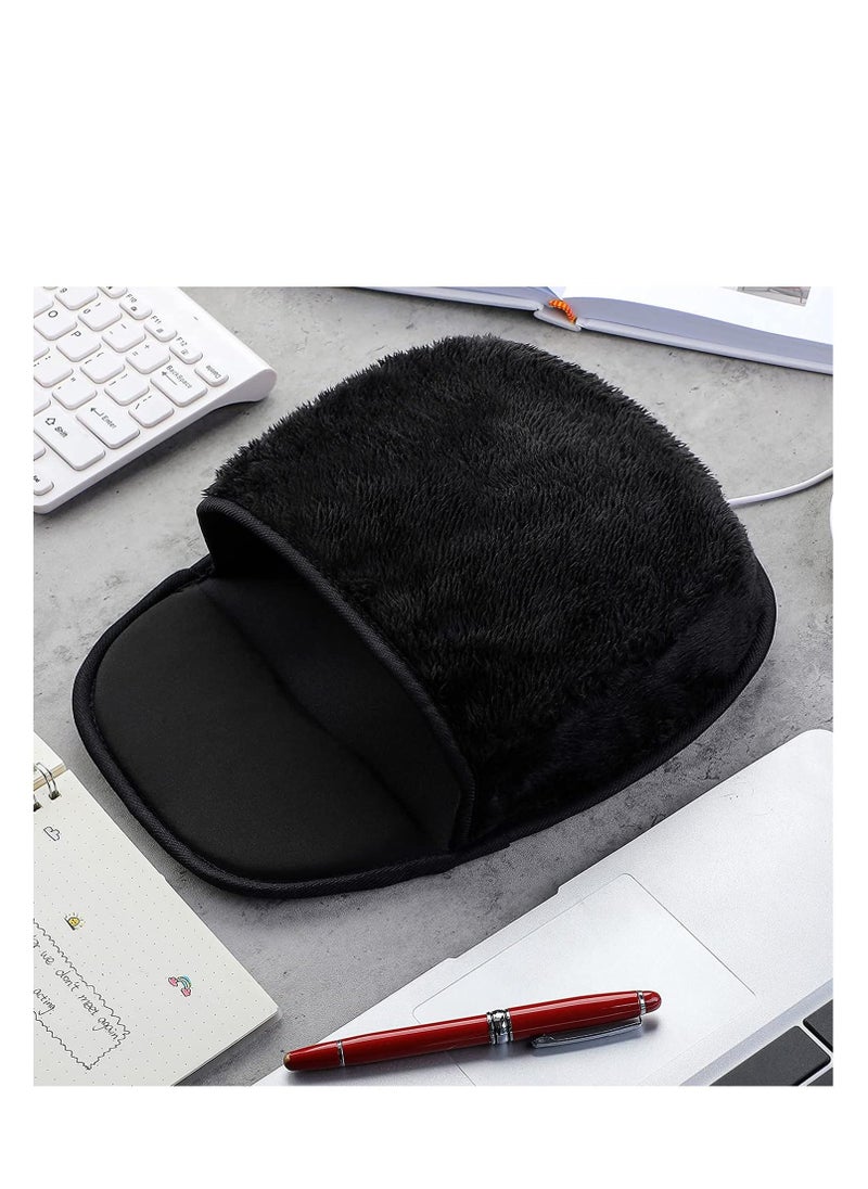 SYOSI - USB Heated Mouse Pad Hand Warmer, Ergonomic Heating Gaming Mouse Pad Mat, with Wrist Rest for Office Home Computer Laptop, Non-Slip Rubber Base, Small Desk Mousepad Gift, Made of Neoprene - Image 1