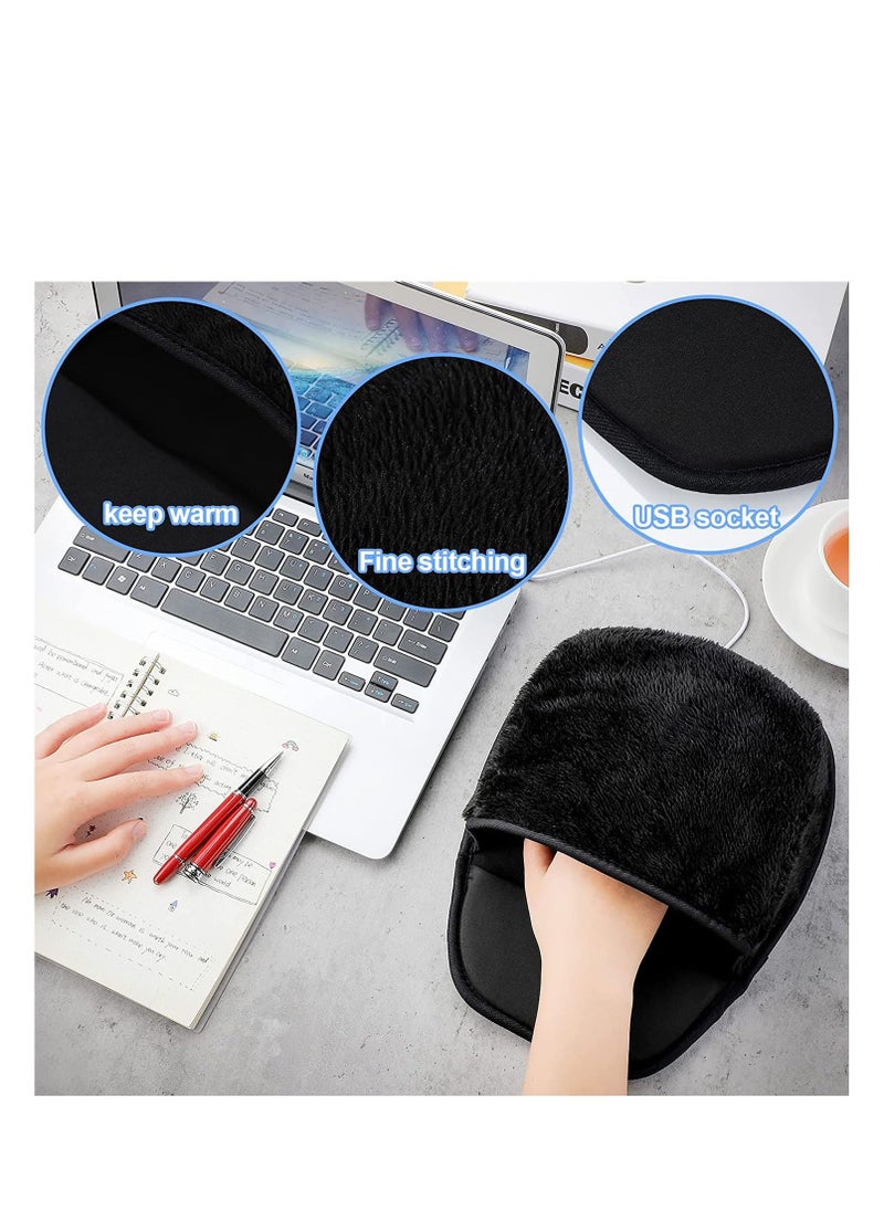 SYOSI - USB Heated Mouse Pad Hand Warmer, Ergonomic Heating Gaming Mouse Pad Mat, with Wrist Rest for Office Home Computer Laptop, Non-Slip Rubber Base, Small Desk Mousepad Gift, Made of Neoprene - Image 1