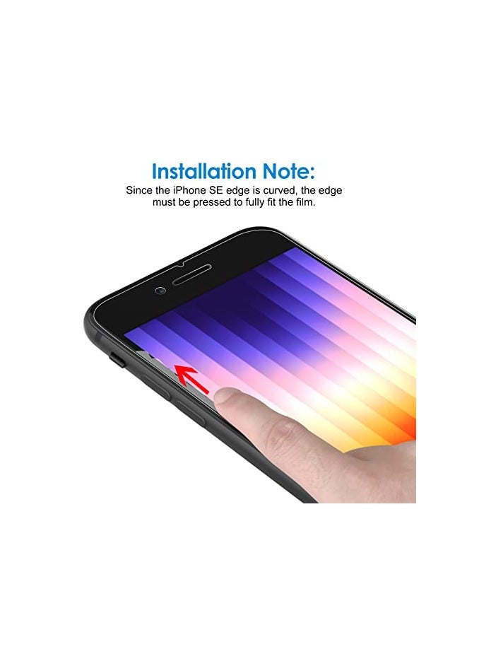 جي تيك واقي شاشة JETech لهاتف iPhone SE 3 (2022 الإصدار الثالث) مقاس 4.7 بوصة، طبقة من الزجاج المقوى، 3 عبوات - Image 2
