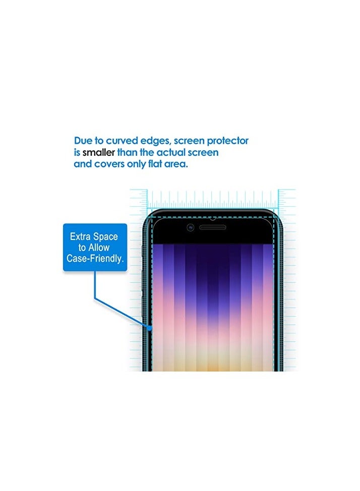 جي تيك واقي شاشة JETech لهاتف iPhone SE 3 (2022 الإصدار الثالث) مقاس 4.7 بوصة، طبقة من الزجاج المقوى، 3 عبوات - Image 4