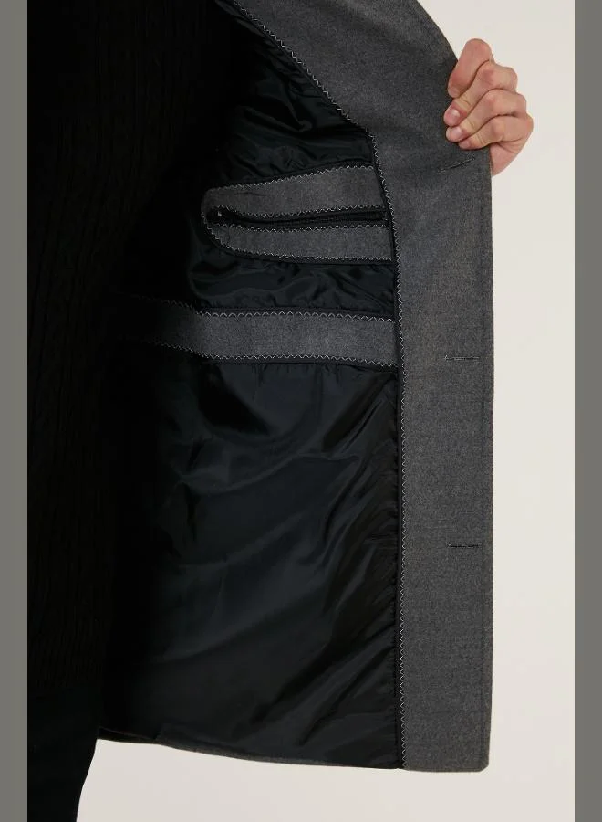 Buratti  Buratti Slim Fit Buttoned Stand Collar Cashmere Coat Men's COAT 5840099 for Men | Best Price UAE