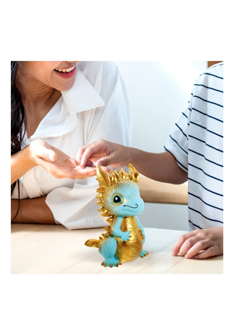 SYOSI جرّة توفير شكل تنين غير قابلة للكسر عملة عام جديد صيني زودياك حيوانات قديمة قابلة للجمع لجلب الحظ والازدهار ذهبية - Image 3