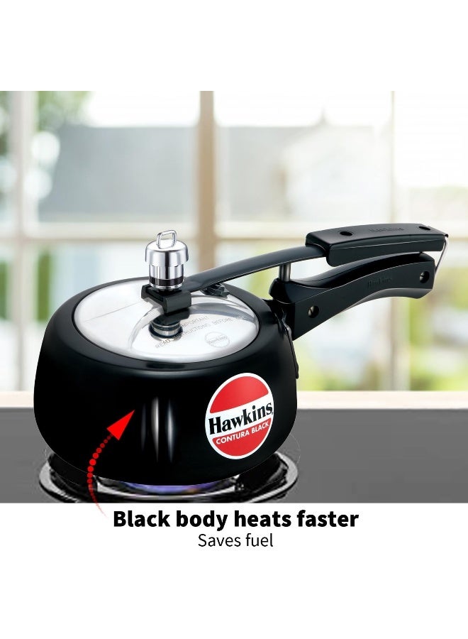 Hawkins 1.5 Liters Contura Aluminium Hard Anodized Pressure Cooker Pressure Cooker,Black - Image 4