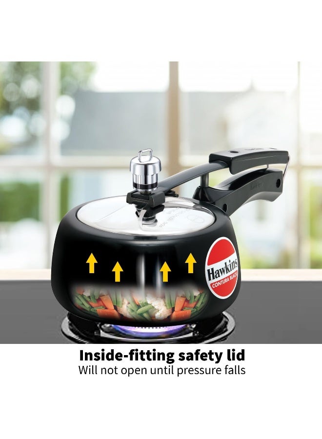 Hawkins 1.5 Liters Contura Aluminium Hard Anodized Pressure Cooker Pressure Cooker,Black - Image 5