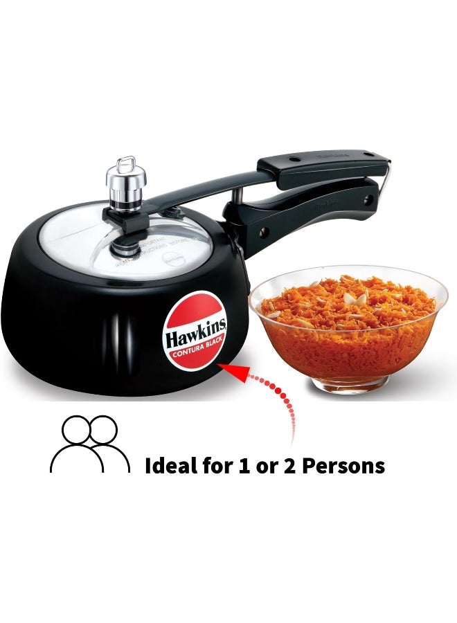 Hawkins 1.5 Liters Contura Aluminium Hard Anodized Pressure Cooker Pressure Cooker,Black - Image 2