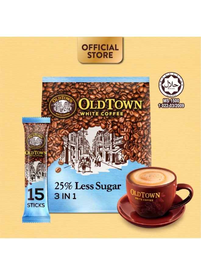 OldTown White Coffee 3 In 1, Less Sugar, 35g x 15 Pcs, 525 Grams - Image 1