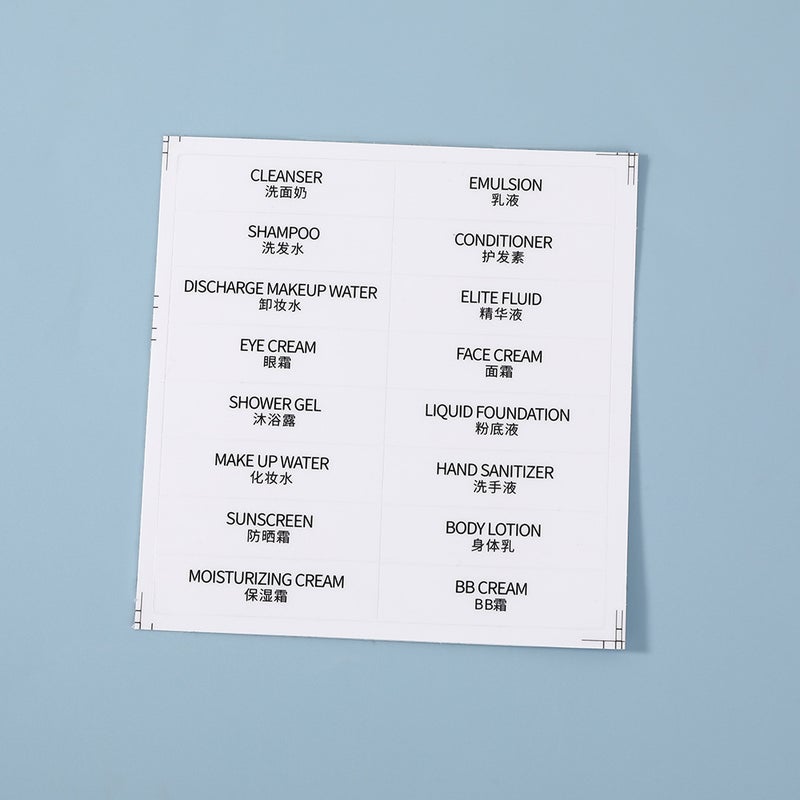 Travel Toiletry Portable Squeeze Pouches White paper waterproof label 