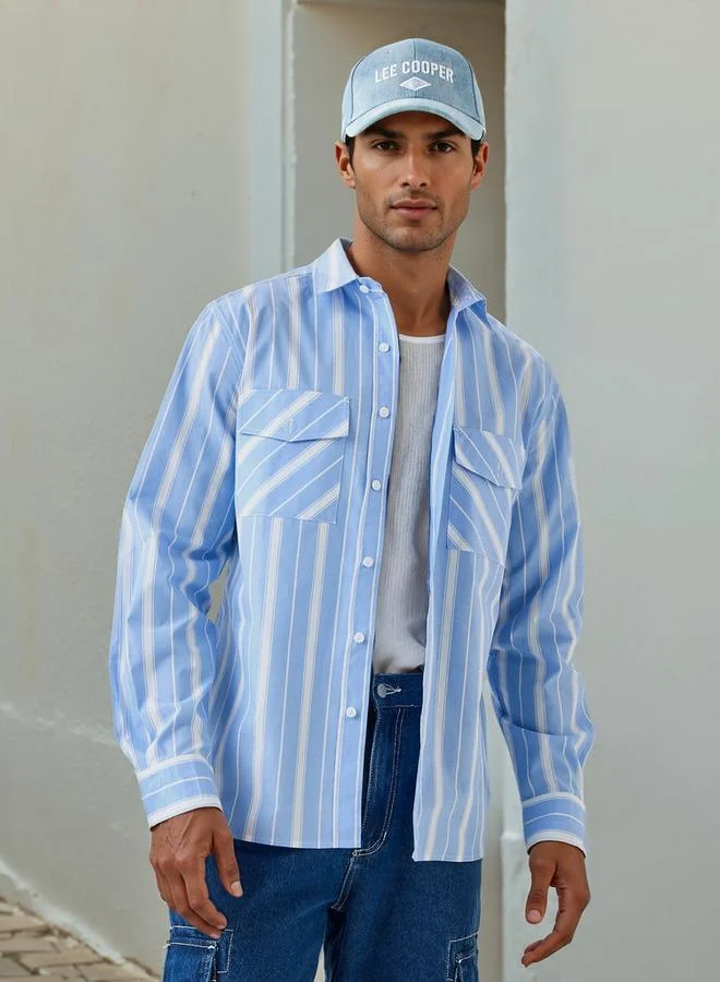 Lee Cooper Striped Shirt with Pockets