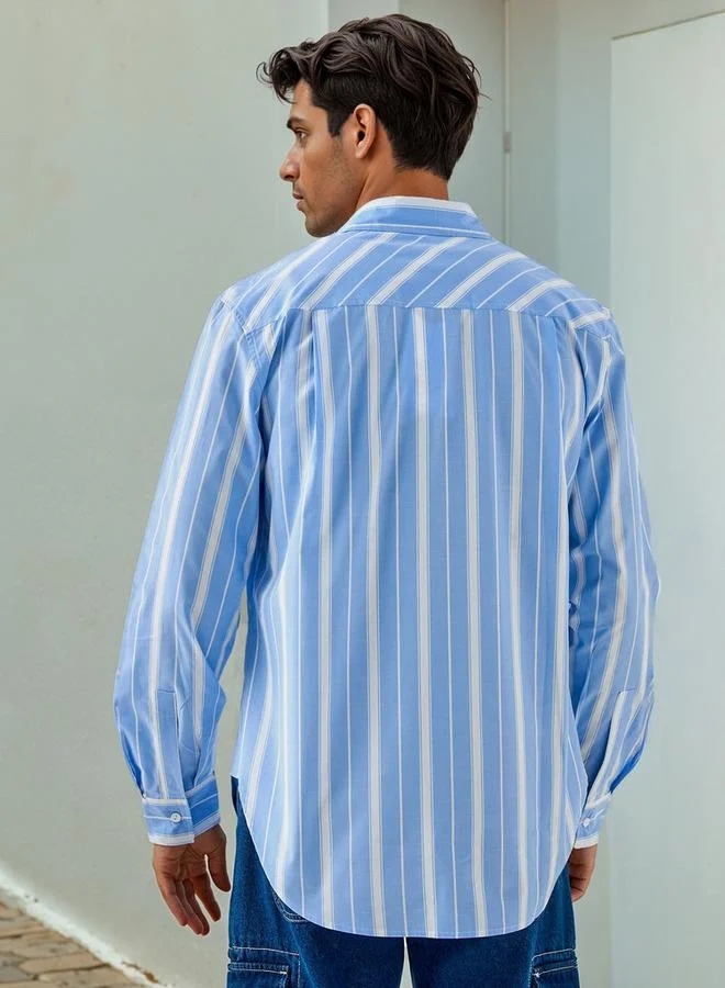 Lee Cooper  Lee Cooper Striped Shirt with Pockets for Men | Best Price UAE