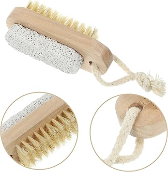 minkissy 2pcs Double Sided Scrub Pumice Stone Brush Pedicure Tools for Feet Dry Dead Skin Remover for Hands Foot File Exfoliation Hair Length 2cm - Image 3