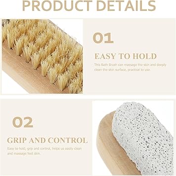 minkissy 2pcs Double Sided Scrub Pumice Stone Brush Pedicure Tools for Feet Dry Dead Skin Remover for Hands Foot File Exfoliation Hair Length 2cm - Image 4