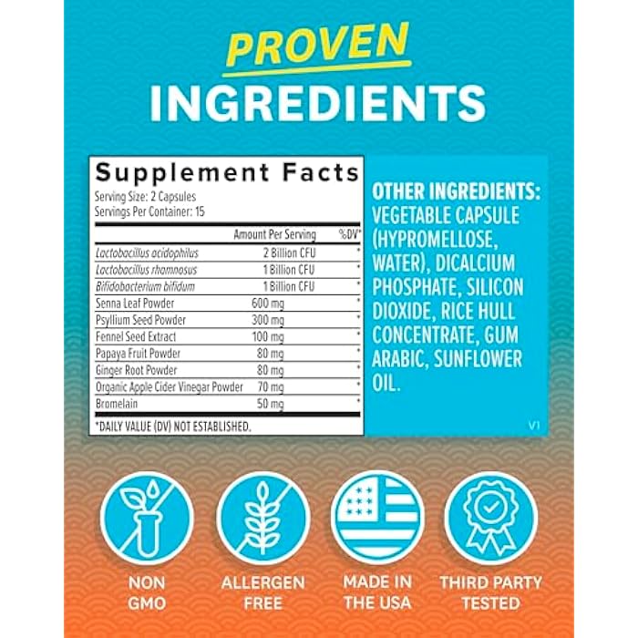 Zenwise Health 15-Day Colon Detox Cleanse for Digestive Health - Gut Detox Pills for Digestion & Bloating Relief - Herbal Blend with Psyllium Husk, Senna Leaf, Bromelain, ACV & Probiotics - 30 Count - Image 5