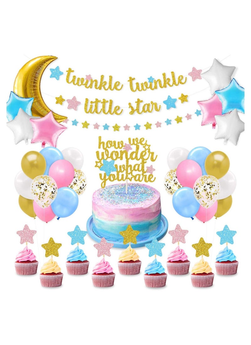 LA FIESTA Twinkle Twinkle Little Star Baby shower Gender Reveal Decorations  - Image 1