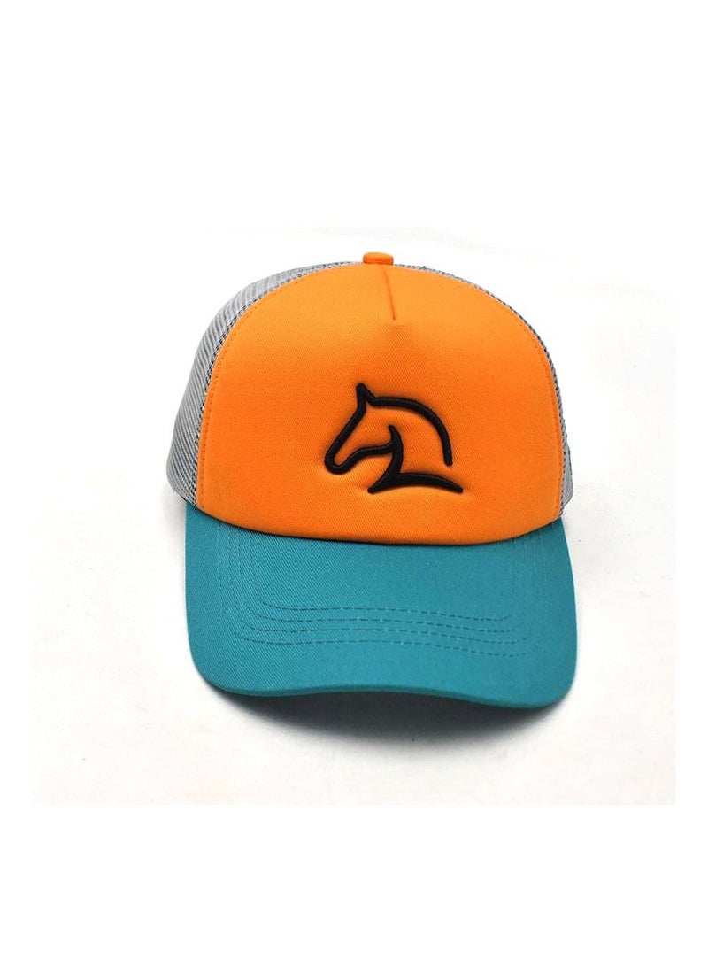 Fighter Gifts Horse Orange Green Head Cap - Image 2