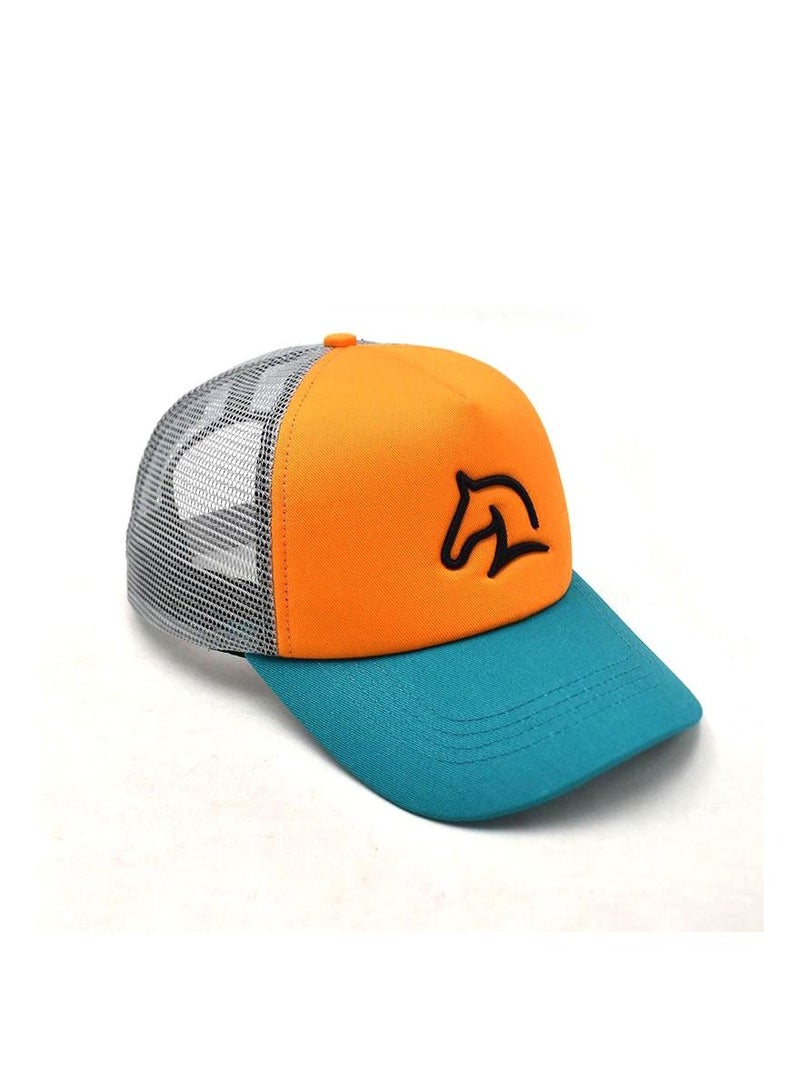 Fighter Gifts Horse Orange Green Head Cap - Image 3