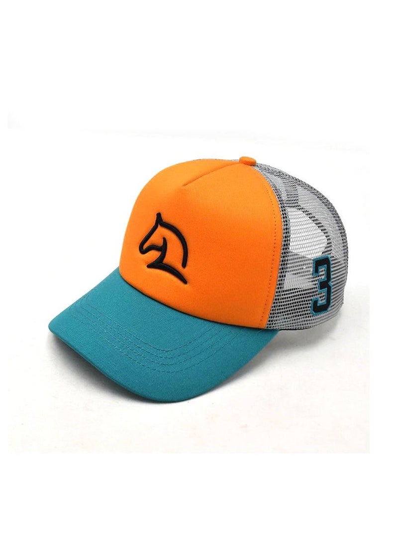 Fighter Gifts Horse Orange Green Head Cap - Image 1