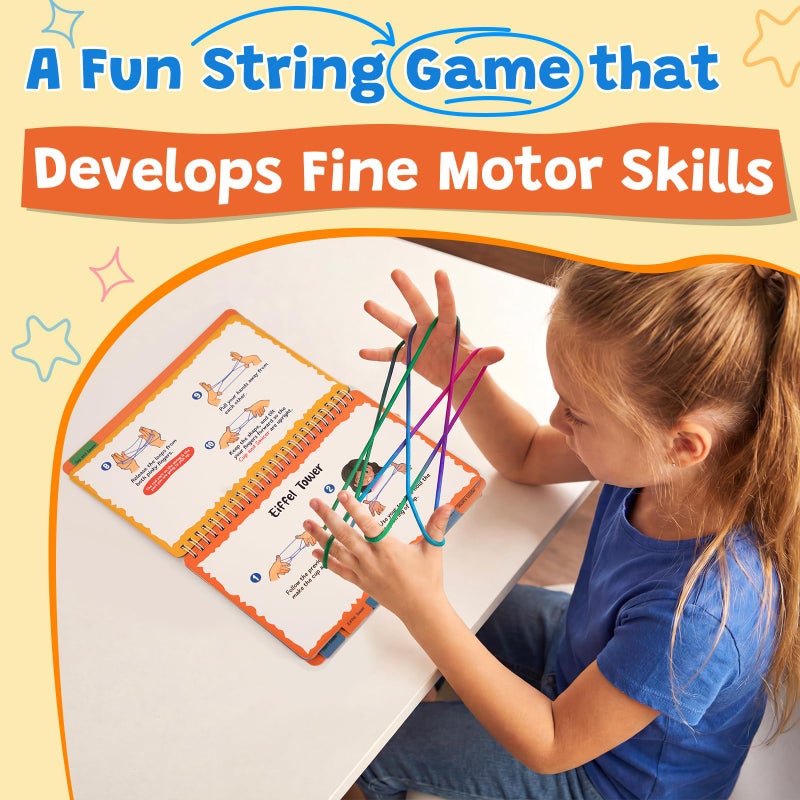 Kasfalci String Figure Game Book with String, Classic String Games with Step-by-Step Instructions, Fine Motor Skills Toys, String Figure Book, Gifts for Kids 6â€“12 Year Old, Girl Boy Gift, Kids Books - Image 5