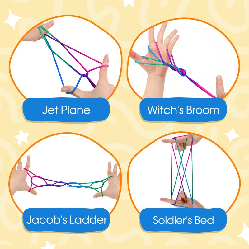 Kasfalci String Figure Game Book with String, Classic String Games with Step-by-Step Instructions, Fine Motor Skills Toys, String Figure Book, Gifts for Kids 6â€“12 Year Old, Girl Boy Gift, Kids Books - Image 4