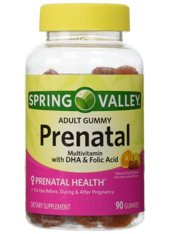 SPRING VALLEY - Prenatal Gummy Multivitamin With Dha & Folic Acid Fruit Flavor 90 Gummies - Image 1