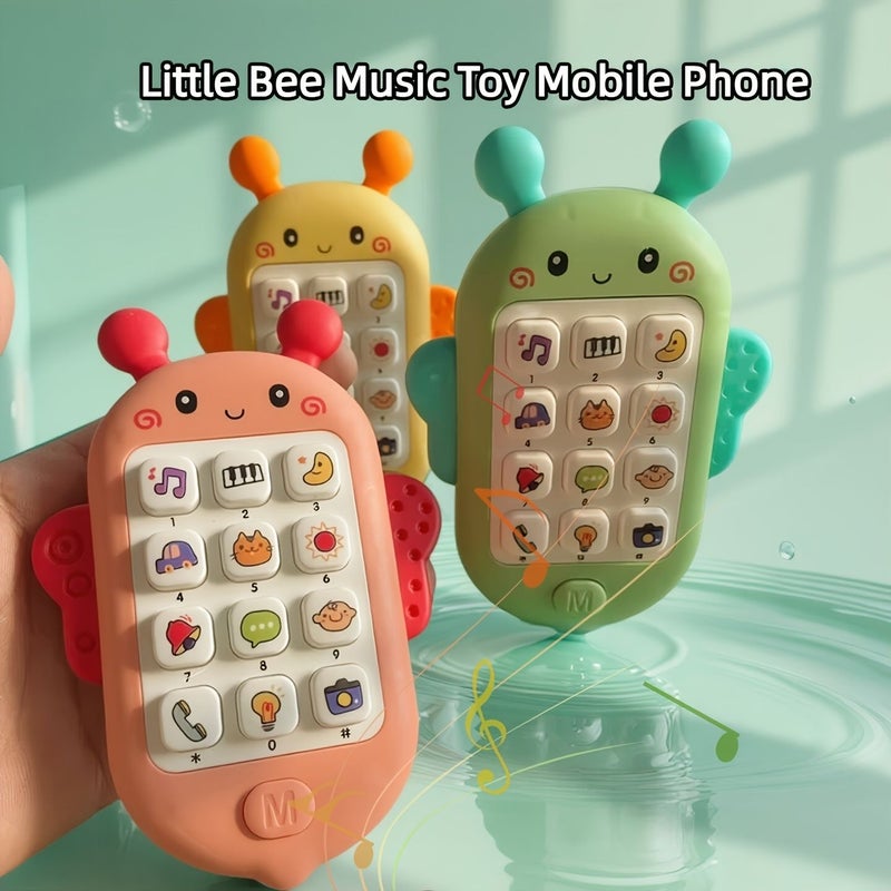 Yellow Educational Music Bee Toy Lights Melodies Colorful Buttons Learning Stories No Batteries - Image 3