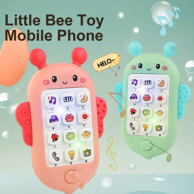 Yellow Educational Music Bee Toy Lights Melodies Colorful Buttons Learning Stories No Batteries - Image 1