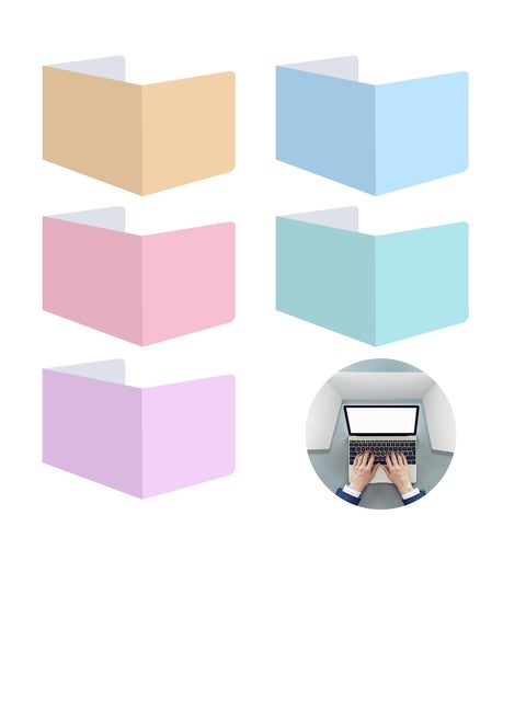 Pack of 5 Portable Desk Dividers U-Shaped 40 x 30 x 30 cm Macaron Color Paper Environmentally Friendly Student Desk Dividers Foldable Desk Divider for School Office Library Multicoloured