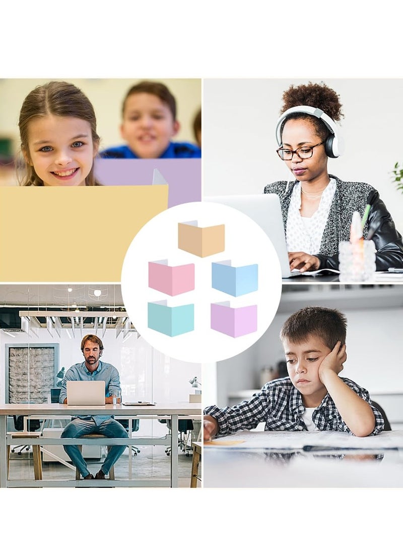 Pack of 5 Portable Desk Dividers U-Shaped 40 x 30 x 30 cm Macaron Color Paper Environmentally Friendly Student Desk Dividers Foldable Desk Divider for School Office Library Multicoloured