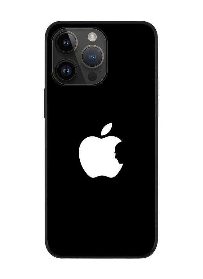 Stylizedd Rugged Black edge case for Apple iPhone 14 Pro Max Slim fit Soft Case Flexible Rubber Edges Anti Drop TPU Gel Thin Cover - Steve's Apple - Black  - Image 1